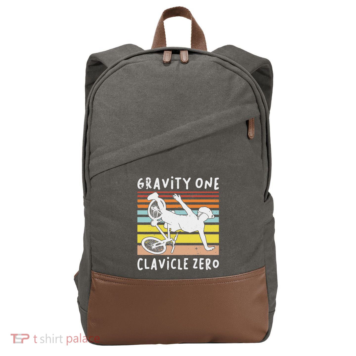 Broken Collarbone Clavicle Zero Cycling Biker Bike Cotton Canvas Backpack