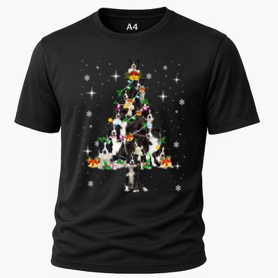 Border Collie Christmas Tree Lights Xmas Pajama Dog Lover Cool Gift Performance Shirt