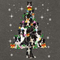 Border Collie Christmas Tree Lights Xmas Pajama Dog Lover Cool Gift Cotton Canvas Backpack