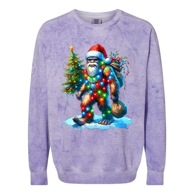 Bigfoot Christmas Christmas Tree Xmas Sasquatch Colorblast Crewneck Sweatshirt