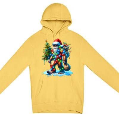 Bigfoot Christmas Christmas Tree Xmas Sasquatch Premium Pullover Hoodie