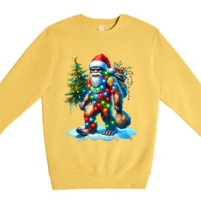 Bigfoot Christmas Christmas Tree Xmas Sasquatch Premium Crewneck Sweatshirt