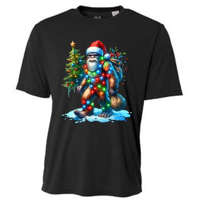 Bigfoot Christmas Christmas Tree Xmas Sasquatch Cooling Performance Crew T-Shirt