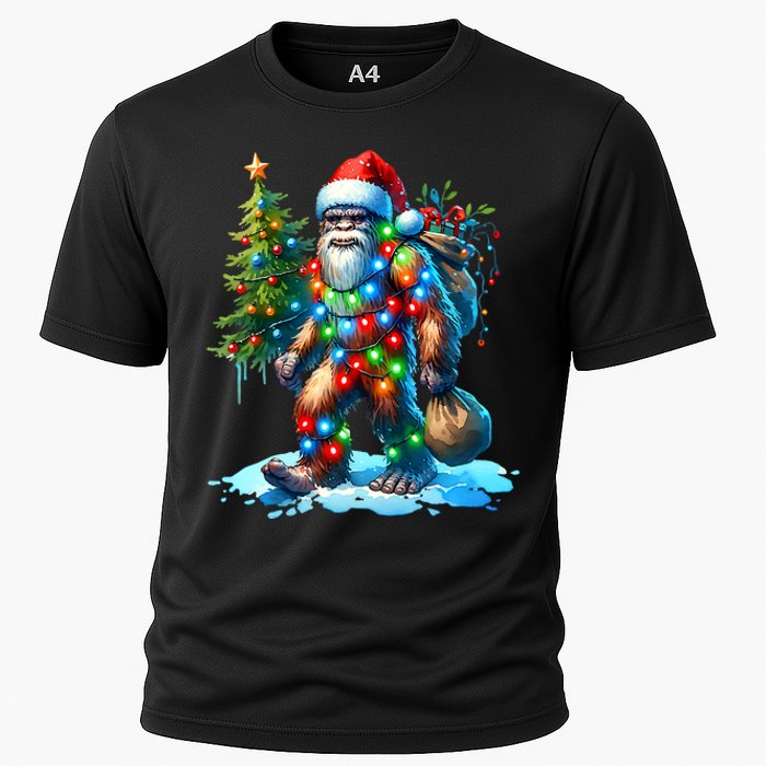 Bigfoot Christmas Christmas Tree Xmas Sasquatch Cooling Performance Crew T-Shirt