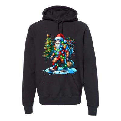 Bigfoot Christmas Christmas Tree Xmas Sasquatch Premium Hoodie