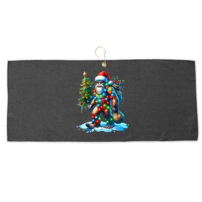 Bigfoot Christmas Christmas Tree Xmas Sasquatch Large Microfiber Waffle Golf Towel