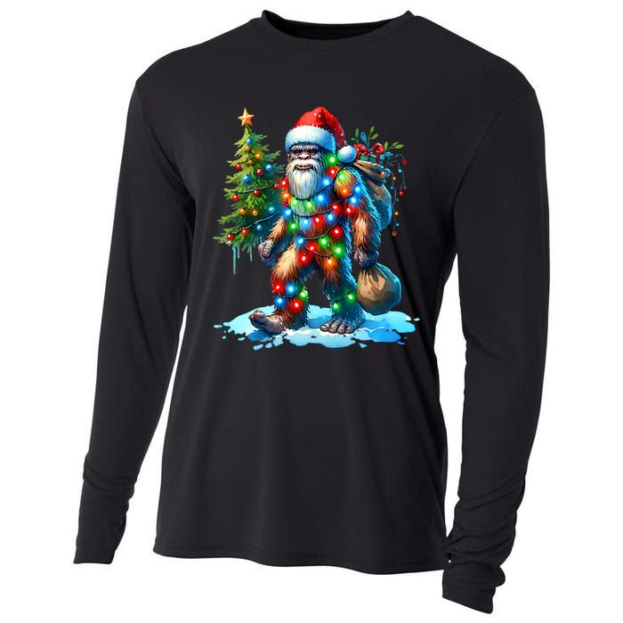 Bigfoot Christmas Christmas Tree Xmas Sasquatch Cooling Performance Long Sleeve Crew