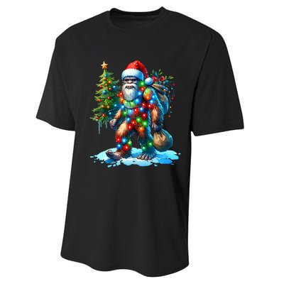 Bigfoot Christmas Christmas Tree Xmas Sasquatch Performance Sprint T-Shirt