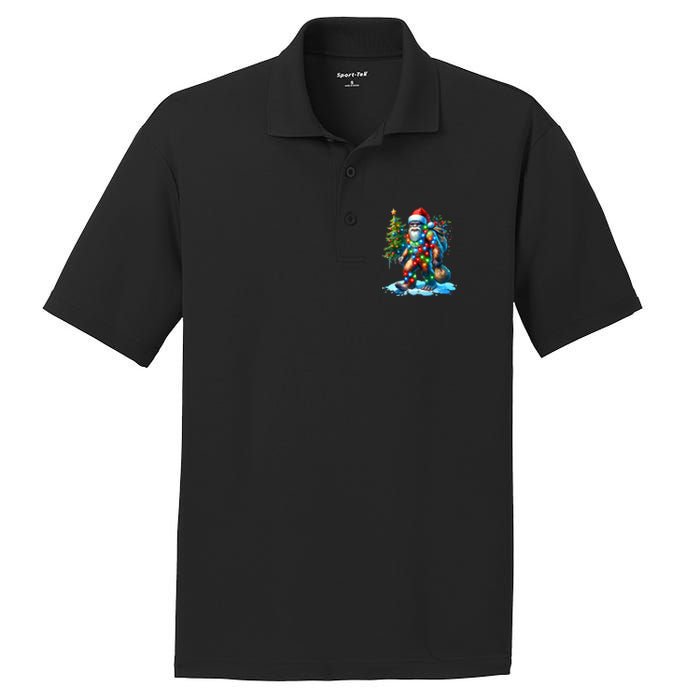 Bigfoot Christmas Christmas Tree Xmas Sasquatch PosiCharge RacerMesh Polo