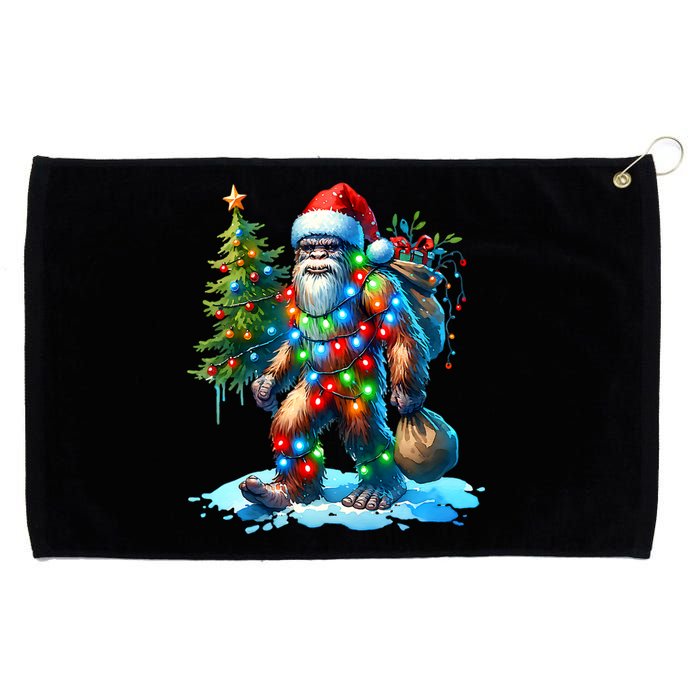 Bigfoot Christmas Christmas Tree Xmas Sasquatch Grommeted Golf Towel