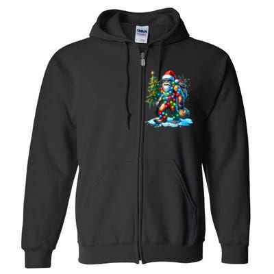 Bigfoot Christmas Christmas Tree Xmas Sasquatch Full Zip Hoodie