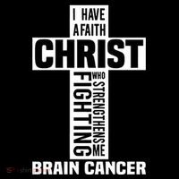 Brain Cancer Cross Saying Cancer Survivor Christian 7-Panel Snapback Hat