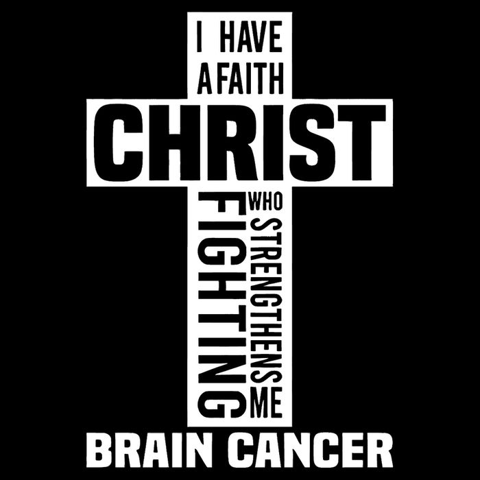 Brain Cancer Cross Saying Cancer Survivor Christian Drawstring Bag