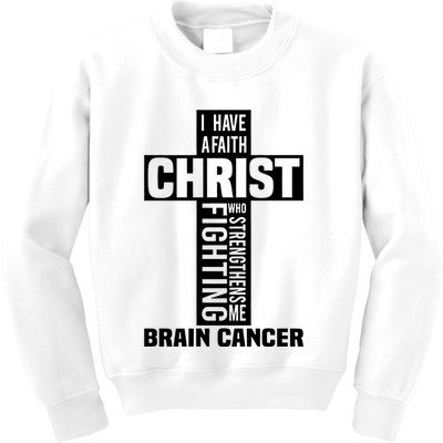 Brain Cancer Cross Saying Cancer Survivor Christian Kids Sweatshirt