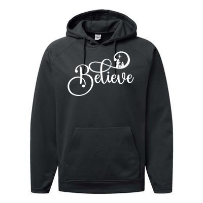 Believe Christmas Christian Nativity Scene Performance Fleece Hoodie