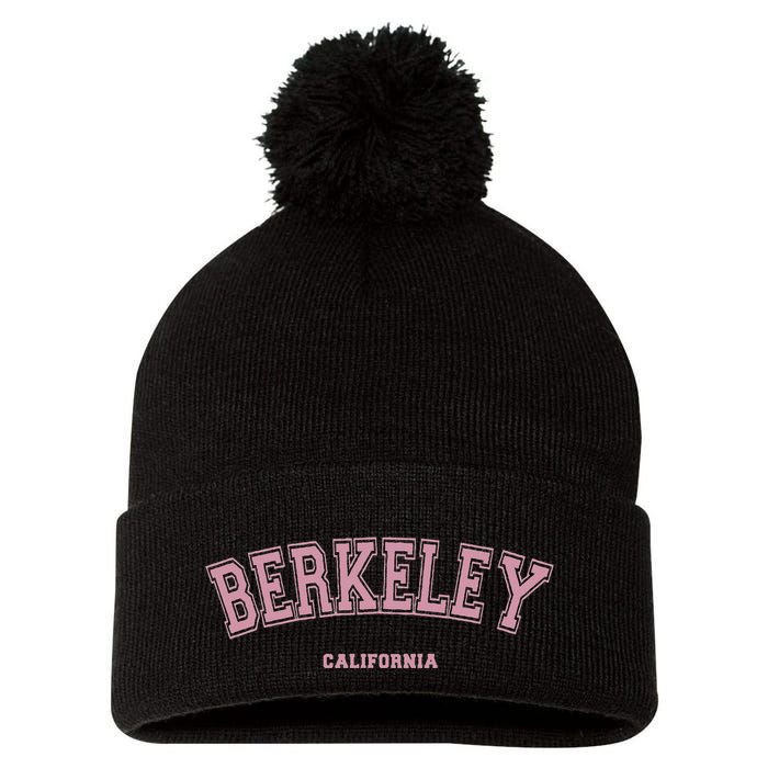 Berkeley California Ca Varsity Style On Berkeley Pom Pom 12in Knit Beanie
