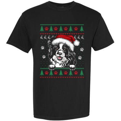 Border Collie Christmas Ugly Sweater Funny Dog Lover Xmas Gift Garment-Dyed Heavyweight T-Shirt