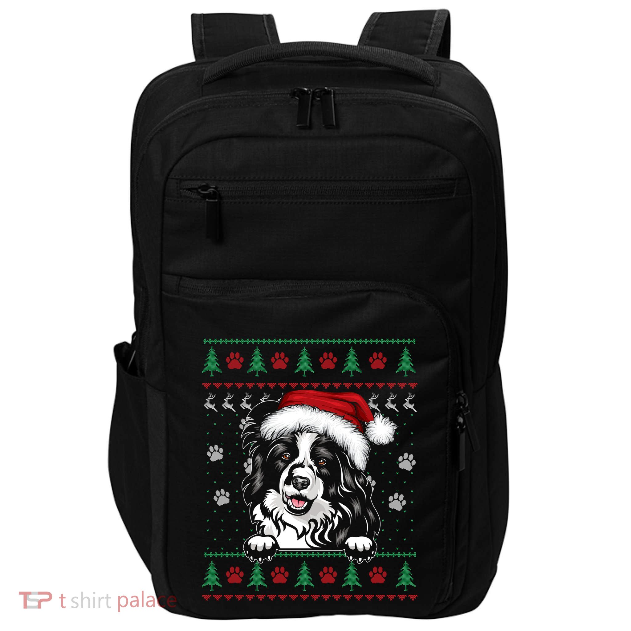 Border Collie Christmas Ugly Sweater Funny Dog Lover Xmas Gift Impact Tech Backpack