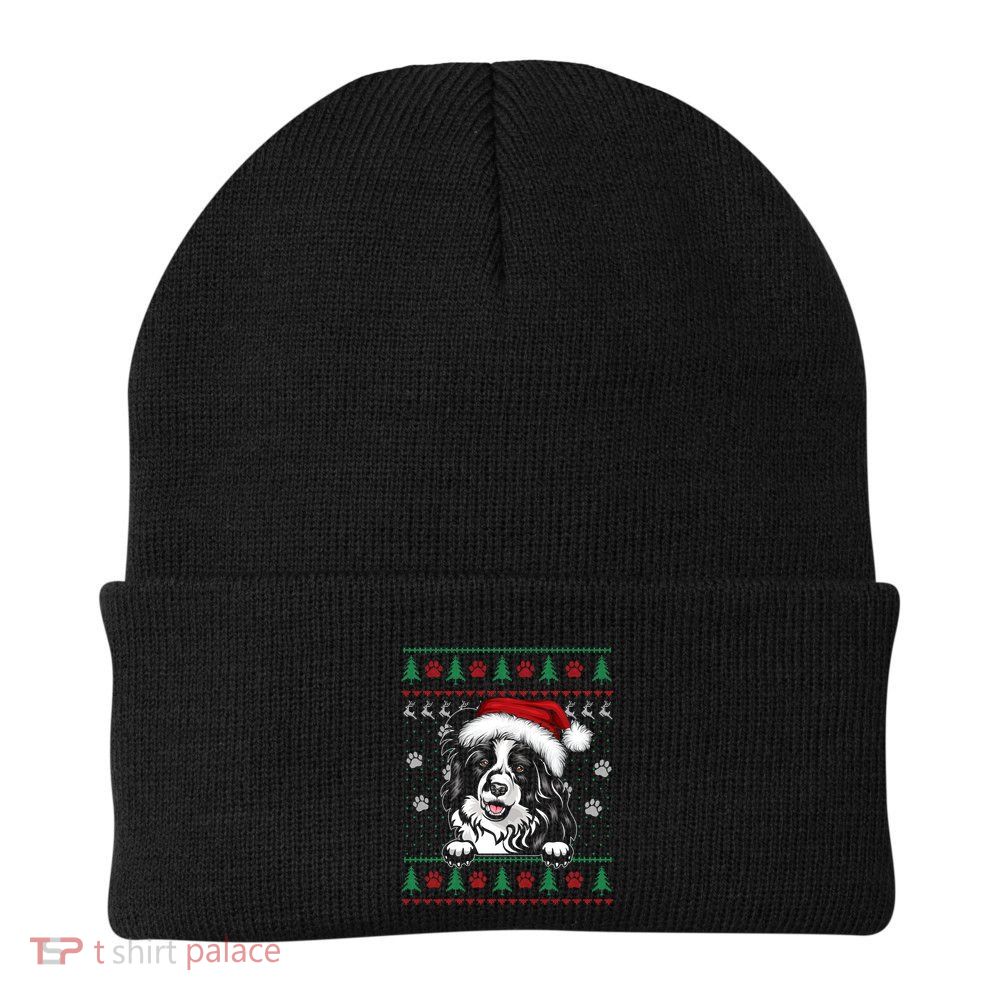 Border Collie Christmas Ugly Sweater Funny Dog Lover Xmas Gift Beanie