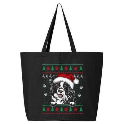 Border Collie Christmas Ugly Sweater Funny Dog Lover Xmas Gift 25L Jumbo Tote