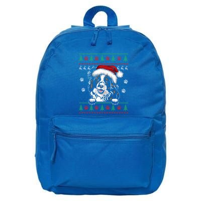 Border Collie Christmas Ugly Sweater Funny Dog Lover Xmas Gift 16 in Basic Backpack
