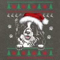 Border Collie Christmas Ugly Sweater Funny Dog Lover Xmas Gift Cotton Canvas Backpack