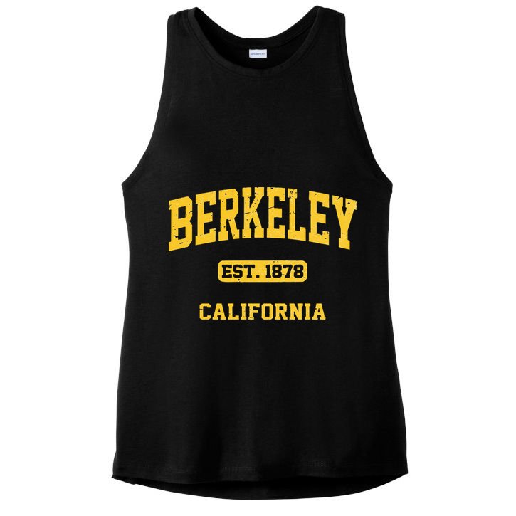 Berkeley California CA Vintage State Athletic Style Ladies PosiCharge Tri-Blend Wicking Tank