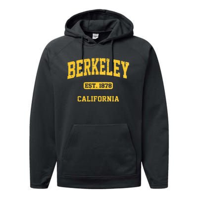 Berkeley California CA Vintage State Athletic Style Performance Fleece Hoodie