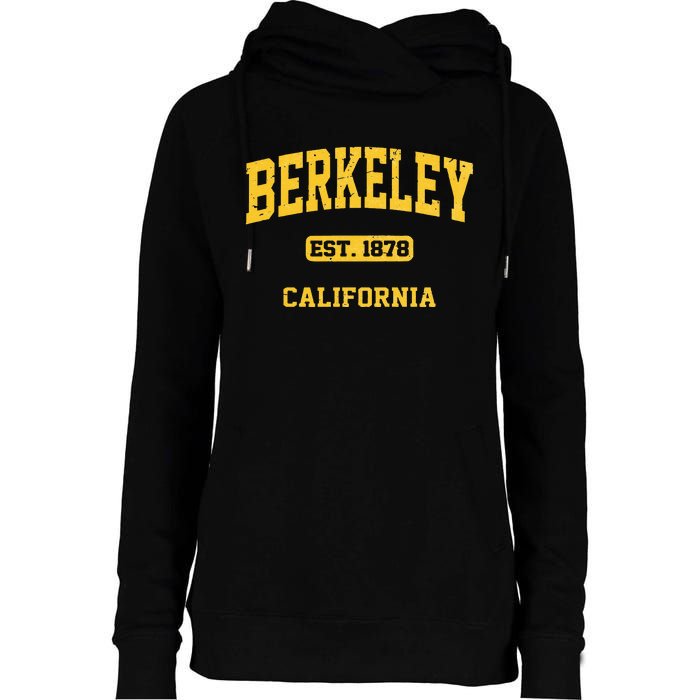 Berkeley California CA Vintage State Athletic Style Womens Funnel Neck Pullover Hood