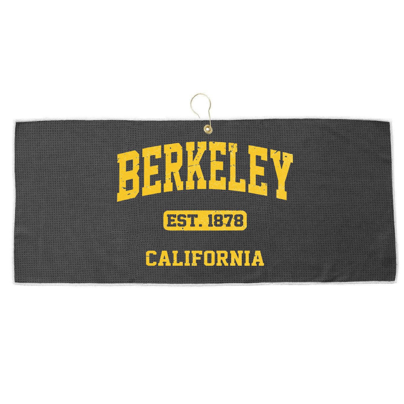Berkeley California CA Vintage State Athletic Style Large Microfiber Waffle Golf Towel