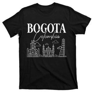 Bogota Colombia City Skyline Map Travel T-Shirt