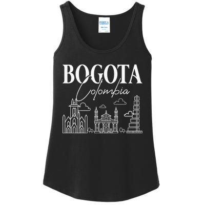 Bogota Colombia City Skyline Map Travel Ladies Essential Tank