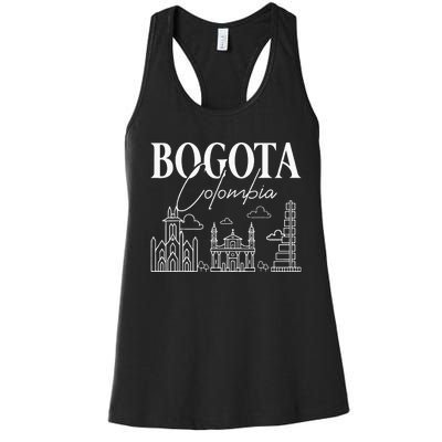 Bogota Colombia City Skyline Map Travel Women's Racerback Tank