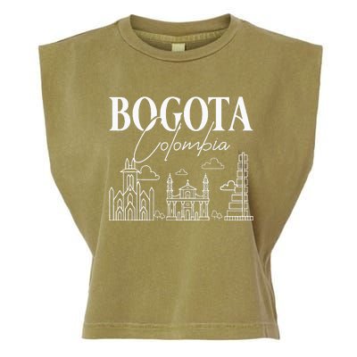 Bogota Colombia City Skyline Map Travel Garment-Dyed Women's Muscle Tee