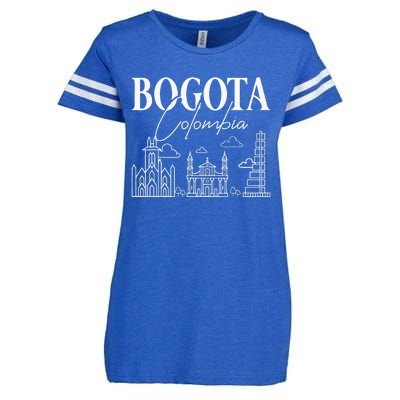 Bogota Colombia City Skyline Map Travel Enza Ladies Jersey Football T-Shirt