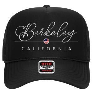 Berkeley California Ca On Berkeley High Crown Mesh Back Trucker Hat