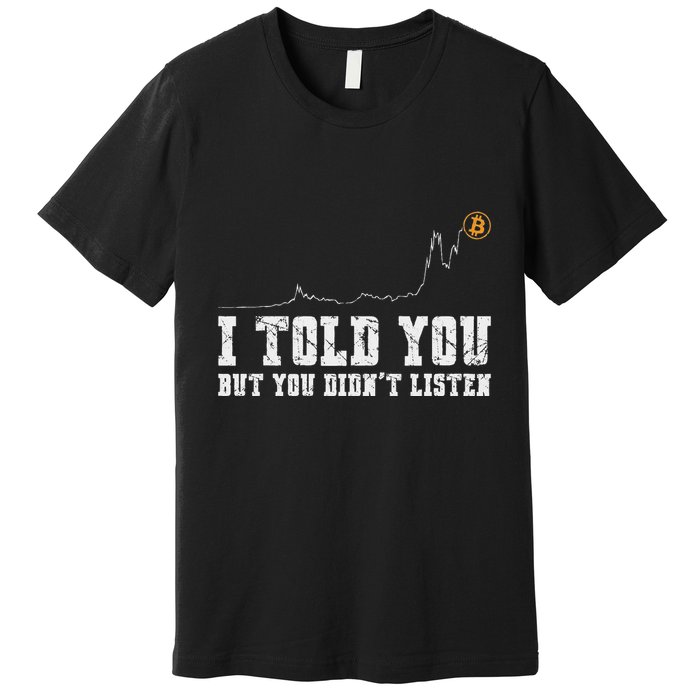 Bitcoin Crypto Chart I Told You But You DidnT Listen Premium T-Shirt