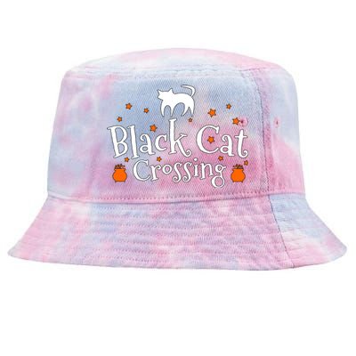 Black Cat Crossing Halloween Party Funny Gift Tie-Dyed Bucket Hat