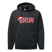 Bruh Christmas Candy Cane For Teen Funny Xmas Bruh Gift Performance Fleece Hoodie