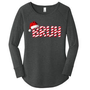 Bruh Christmas Candy Cane For Teen Funny Xmas Bruh Gift Women's Perfect Tri Tunic Long Sleeve Shirt