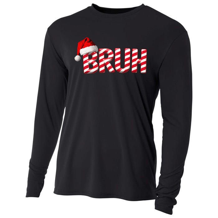 Bruh Christmas Candy Cane For Teen Funny Xmas Bruh Gift Cooling Performance Long Sleeve Crew