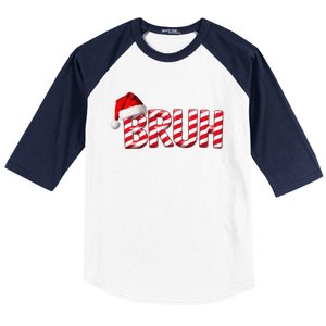 Bruh Christmas Candy Cane For Teen Funny Xmas Bruh Gift Baseball Sleeve Shirt