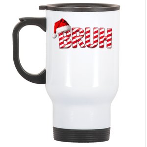 Bruh Christmas Candy Cane For Teen Funny Xmas Bruh Gift Stainless Steel Travel Mug