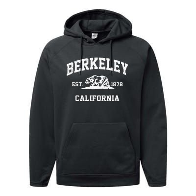 Berkeley California CA Vintage State Athletic Style Performance Fleece Hoodie