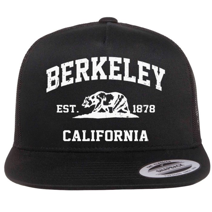 Berkeley California CA Vintage State Athletic Style Flat Bill Trucker Hat