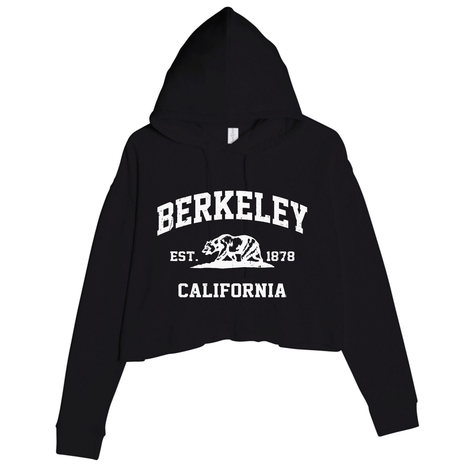 Berkeley California CA Vintage State Athletic Style Crop Fleece Hoodie