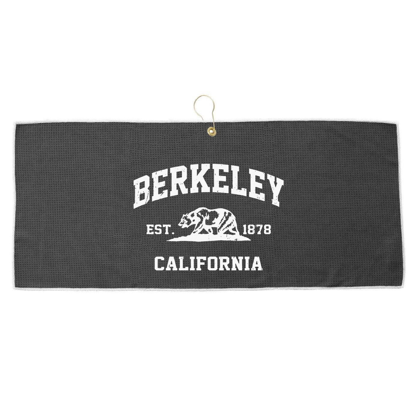 Berkeley California CA Vintage State Athletic Style Large Microfiber Waffle Golf Towel