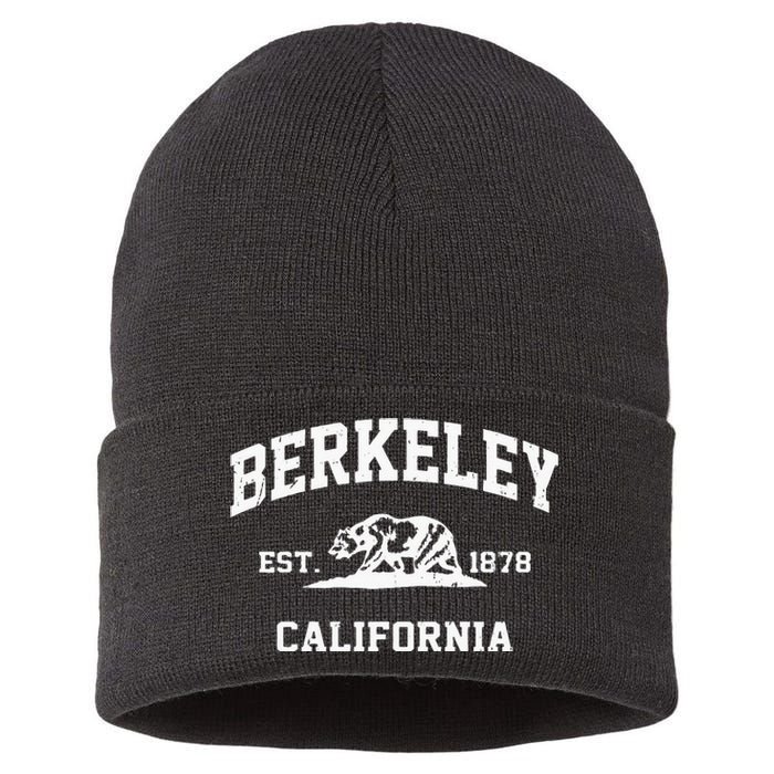 Berkeley California CA Vintage State Athletic Style Sustainable Knit Beanie