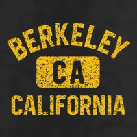 Berkeley CA California Gym Style Distressed Amber Print Garment-Dyed Fleece Hoodie