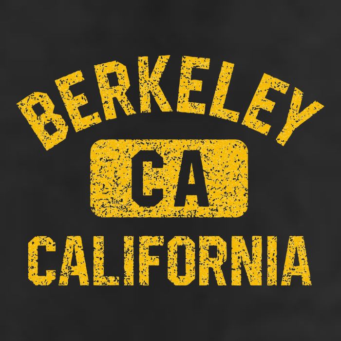 Berkeley CA California Gym Style Distressed Amber Print Garment-Dyed Fleece Hoodie